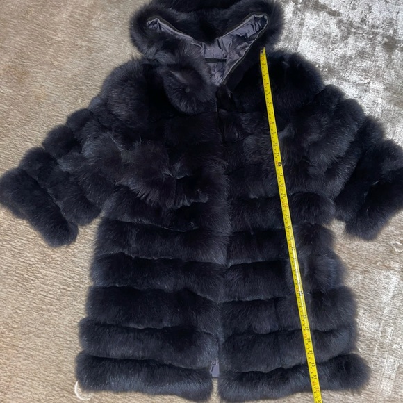 Genuine Fox Fur Jaket Coat Hooded Hood Vest - Picture 9 of 15